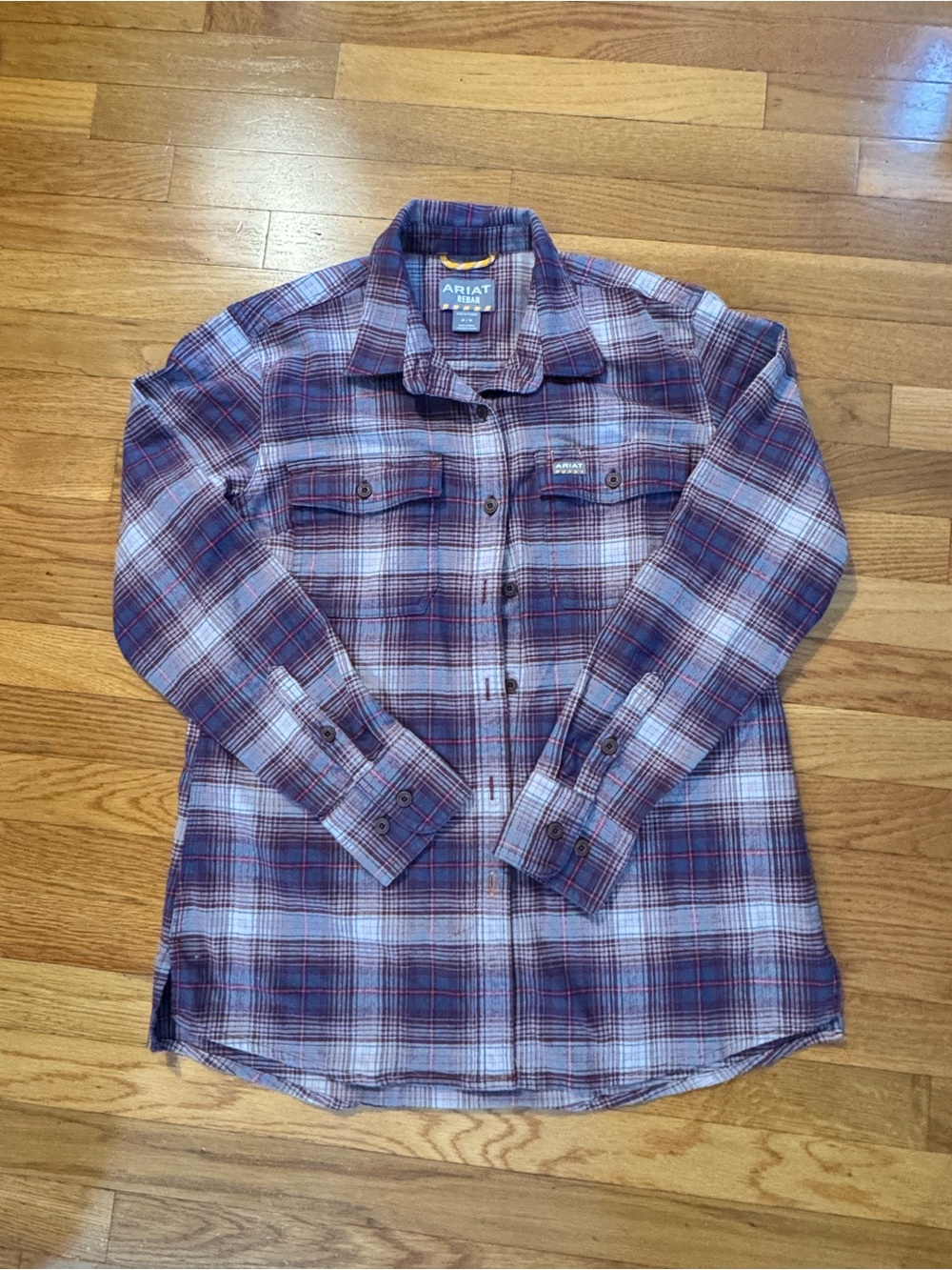 Ariat Women's Plaid Button-Down Shirt in Blue and Purple - Picture 1 of 6